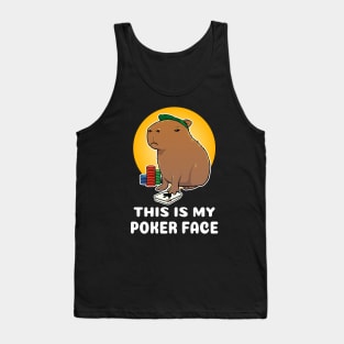 This is my poker face Capybara Cartoon Tank Top